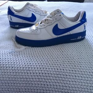White and Blue Nike Air Force 1 Sneakers 2004 TAG